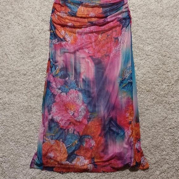 ANTHROPOLOGIE The Soleil Slim Strapless Ruched Mesh Dress - Picture 7 of 11